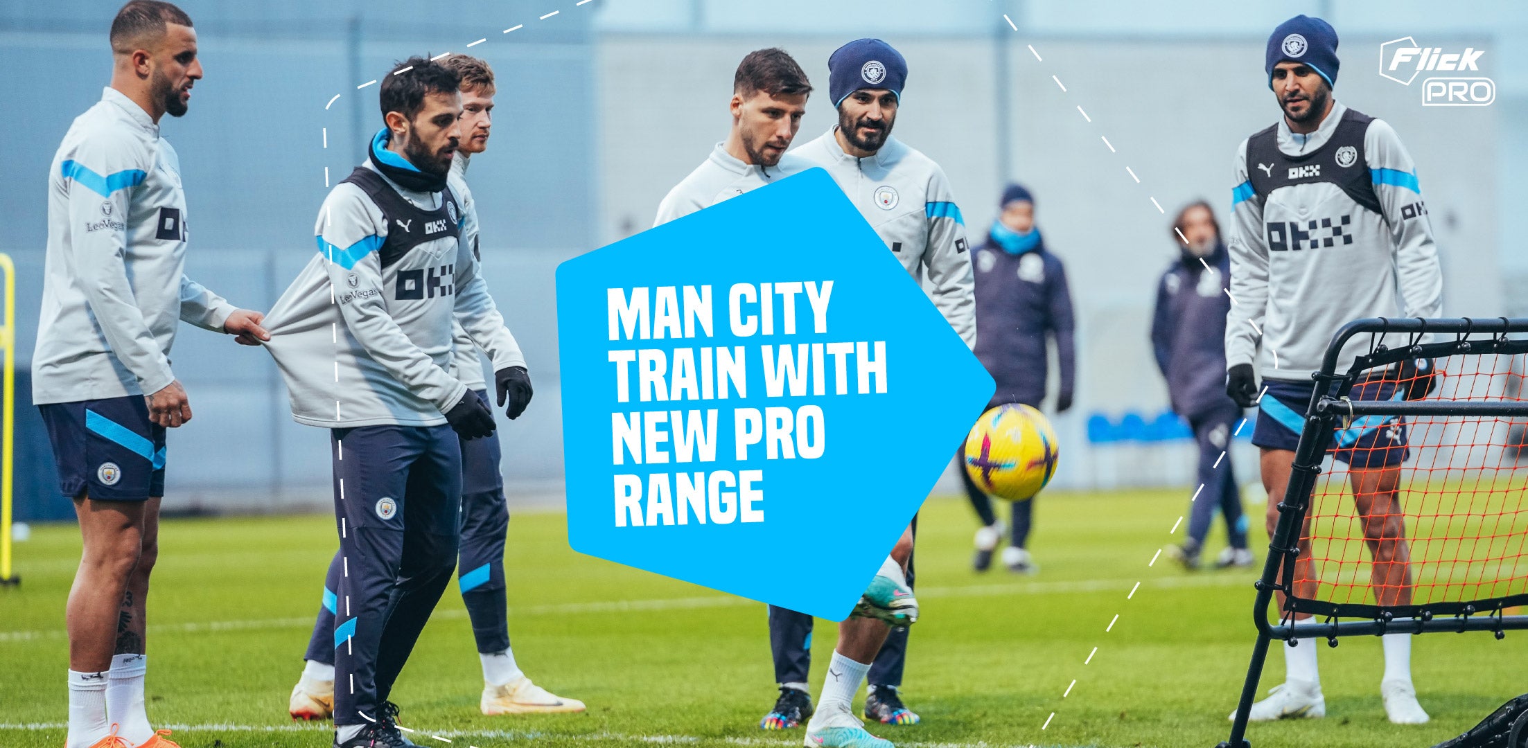 Man City 1st Team Train with Football Flick Pro Range